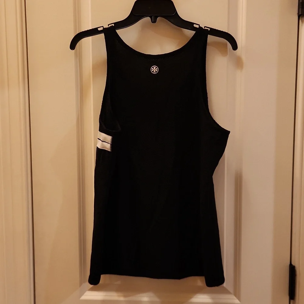 NWT Tory Burch Tory Sport Reflective Stripe Mesh Tank in XL Sport Black - Picture 5 of 15